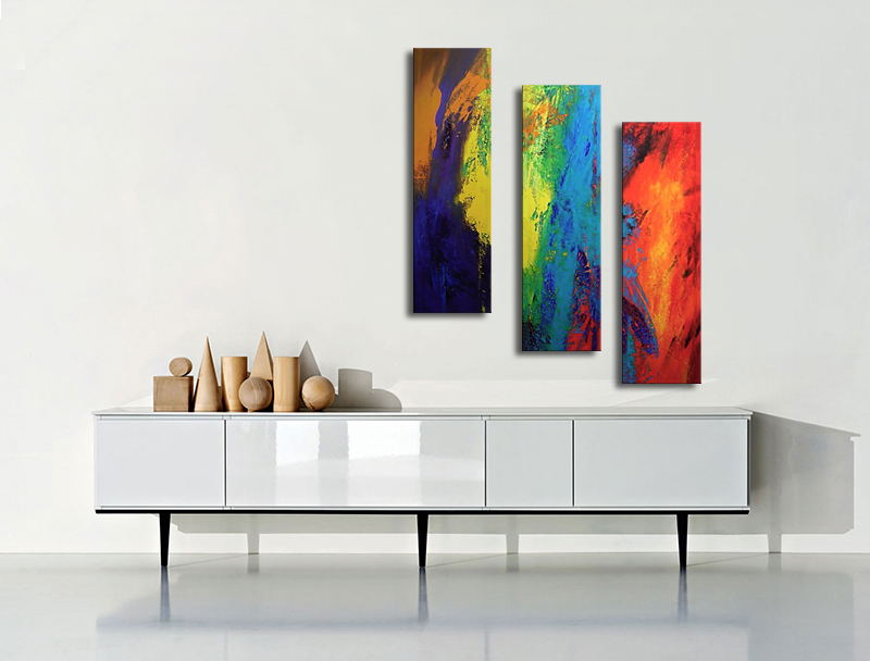 Wonderbaarlijk Abstracte schilderijen: Summer wind 3x30x100cm WM-78