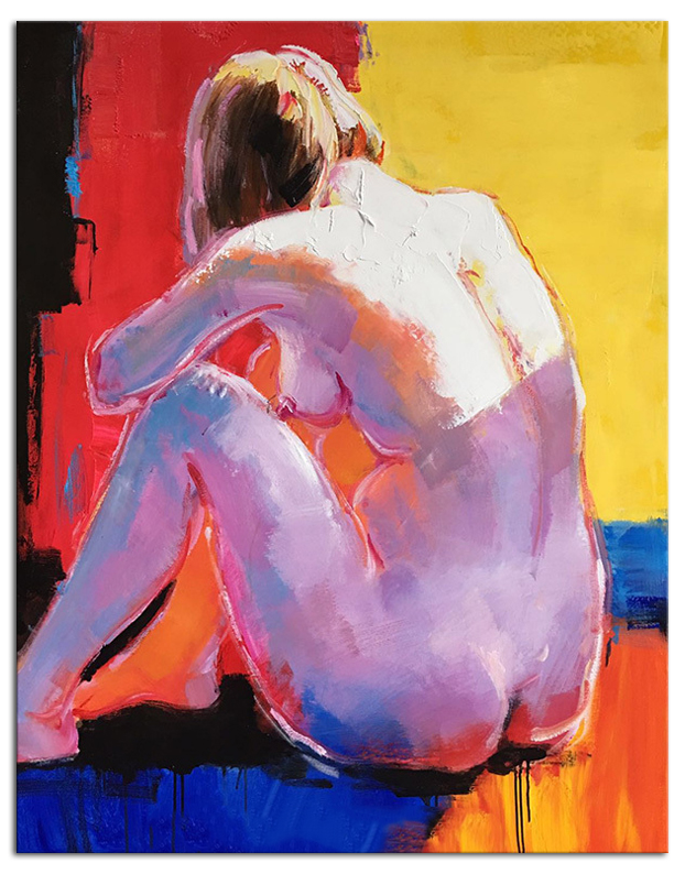 abstract figuratief vrouw schilderij