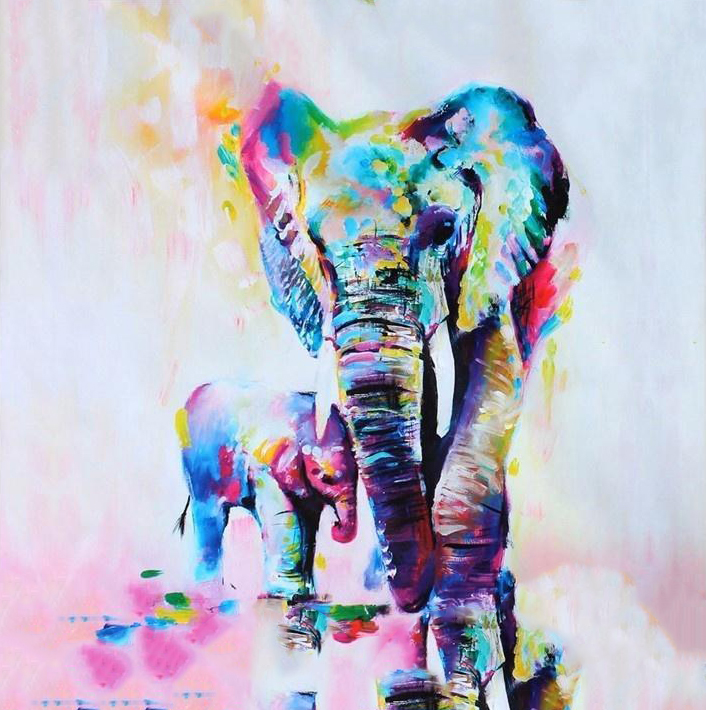 Dieren olifant schilderij
