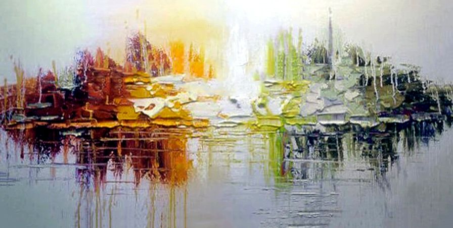 Abstract landschap modern schilderij  