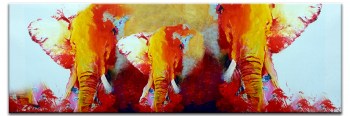 schilderijen abstract figuratief olifant schilderij kleur