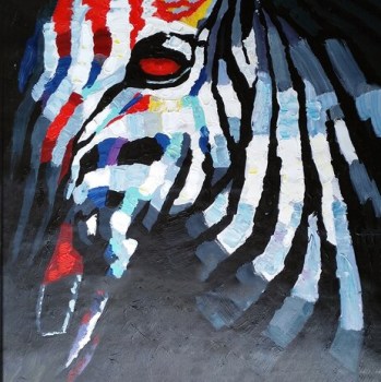 Zebra dieren schilderij